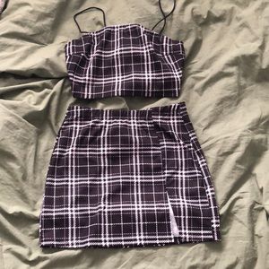 SHEIN plaid two piece set